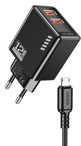 KAKUSIGA KSC-1238 dual port charger set Private Model (EU) Micro (Separated Packing) 400PCS/Carton Per Color