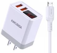KAKUSIGA KSC-919 2.4A dual port smart charger set (US)(Lightning)