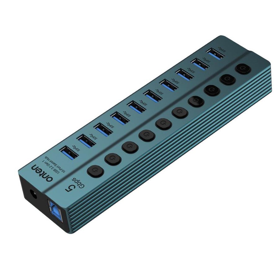 ONTEN OTN-5308 USB 3.2 Gen 1 10-Port Hub with separate buttons