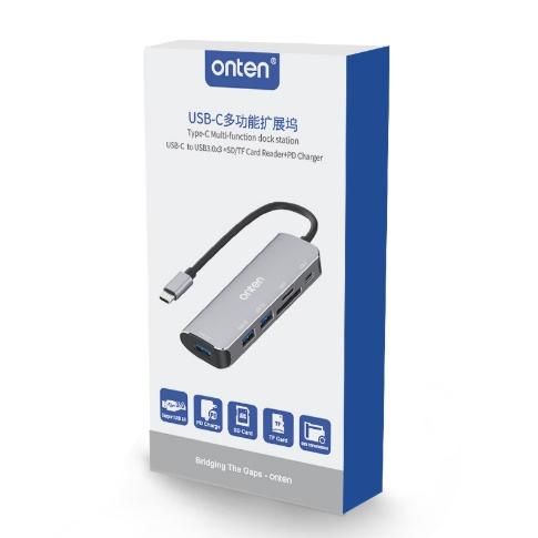 ONTEN OTN-95116B 6-in-1 Type-C Multi- function CardReader