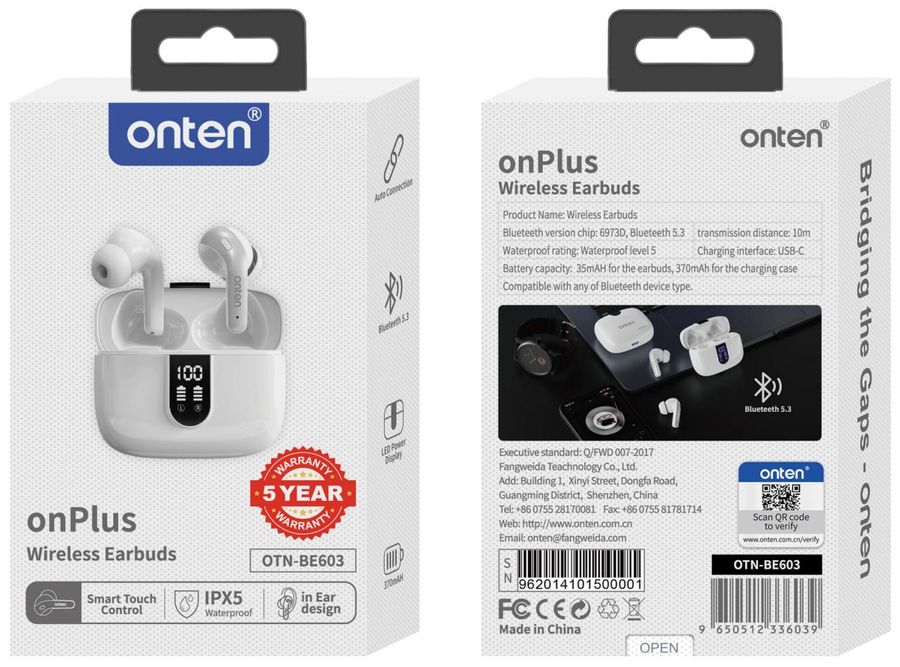ONTEN OTN-BE603 Bluetooth earphones /ON-Plus