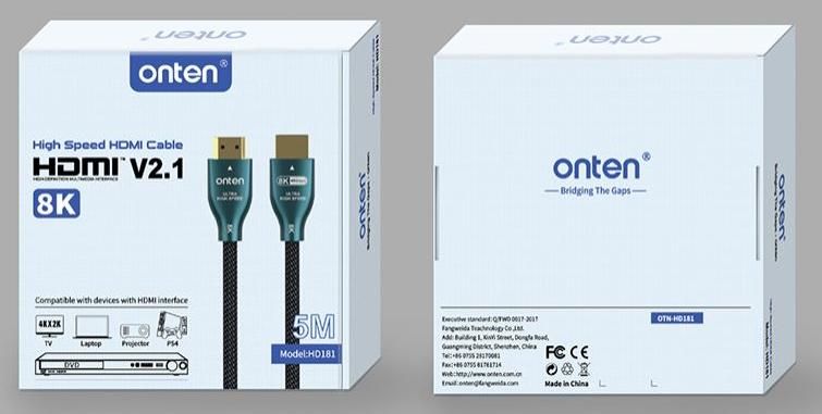 ONTEN OTN-HD181 8K@60hz High Speed HDMI Cable HDMI V2.1 8K@60hz 48Gbps