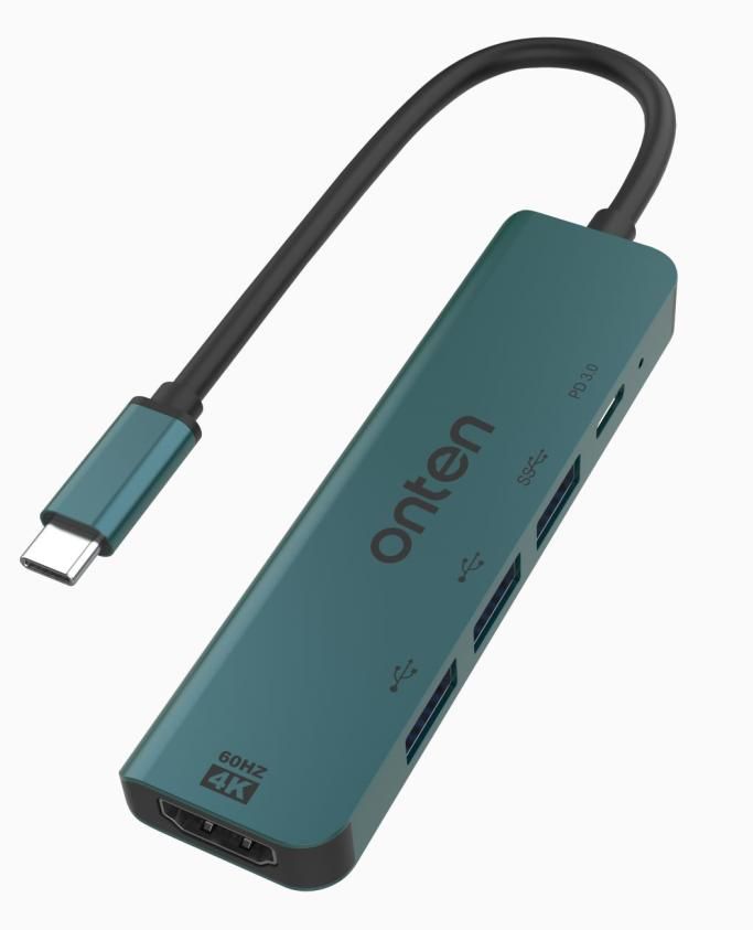 ONTEN OTN-UC907 5-in-1 USB-C Multi-function docking station HDMI+USB*3+Type- C(PD3.0) port