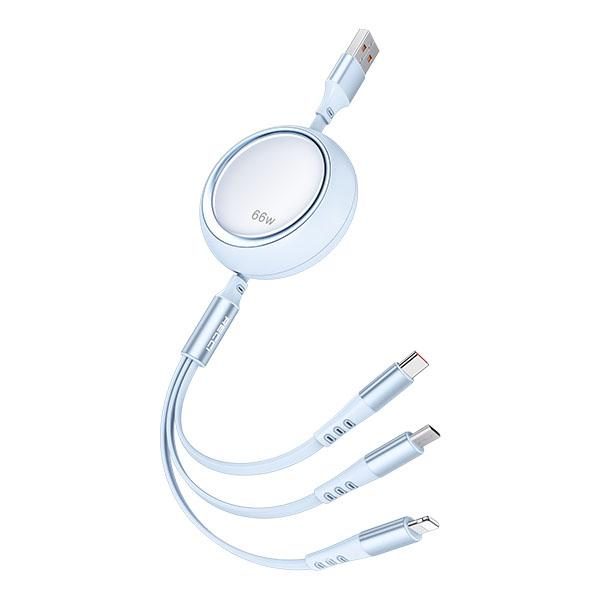 RECCI RS26T 66W Super Fast charge 3-in-1 telescopic data cable