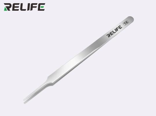 RELIFE T2 Extended flat- round-tip tweezers