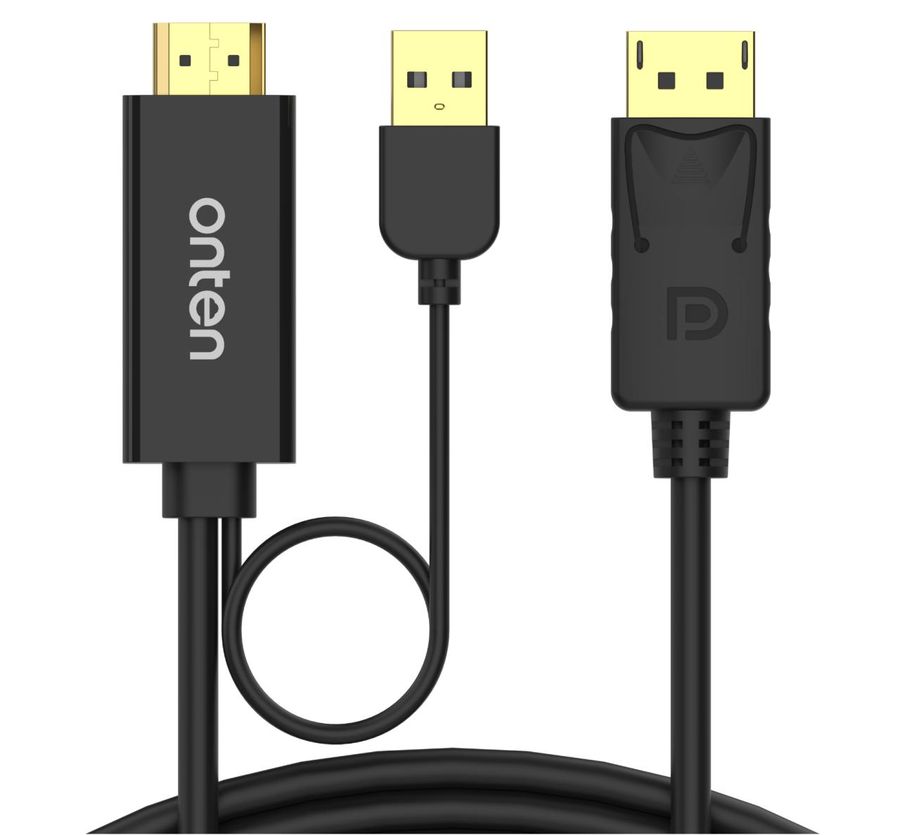 ONTEN OTN-5160 4K60hz HDMI Male (Input) to DisplayPort Male (Out) Cable 4K60hz Notice: HDMI is for the device side, and