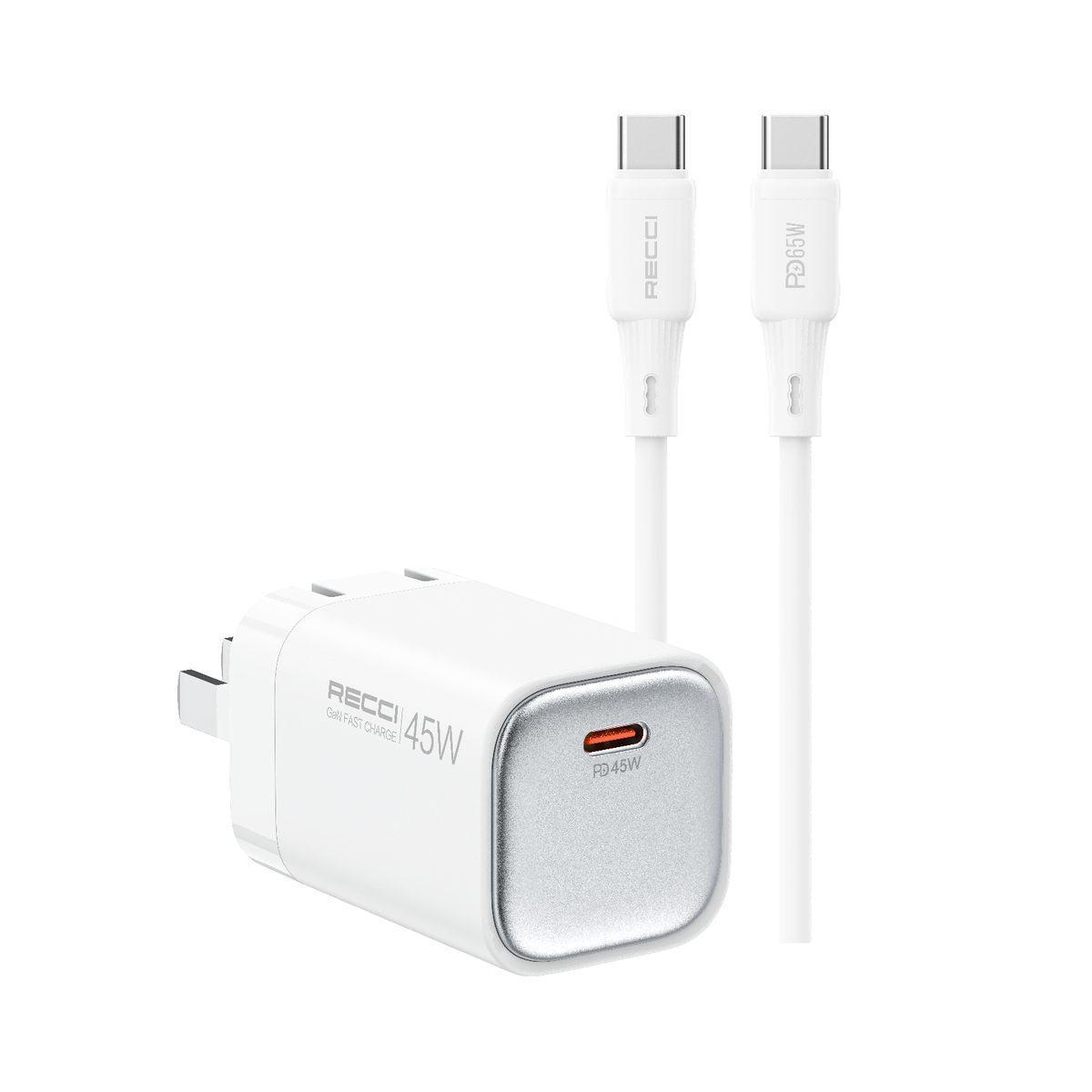 RECCI RC140CC 45W GAN fast charger set Cn/us PLUG